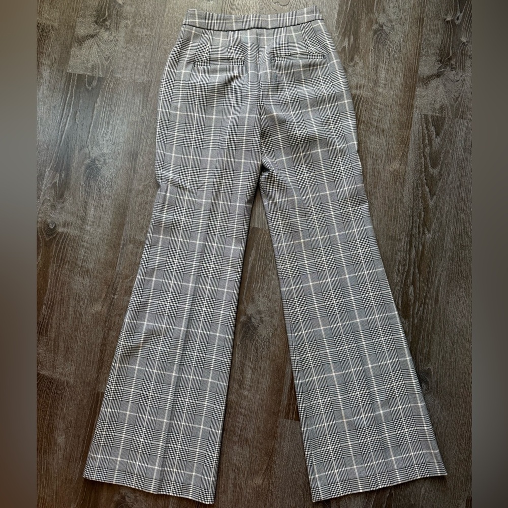 NWOT Express Black and White Checkered Pants 8 TALL - Picture 2 of 5